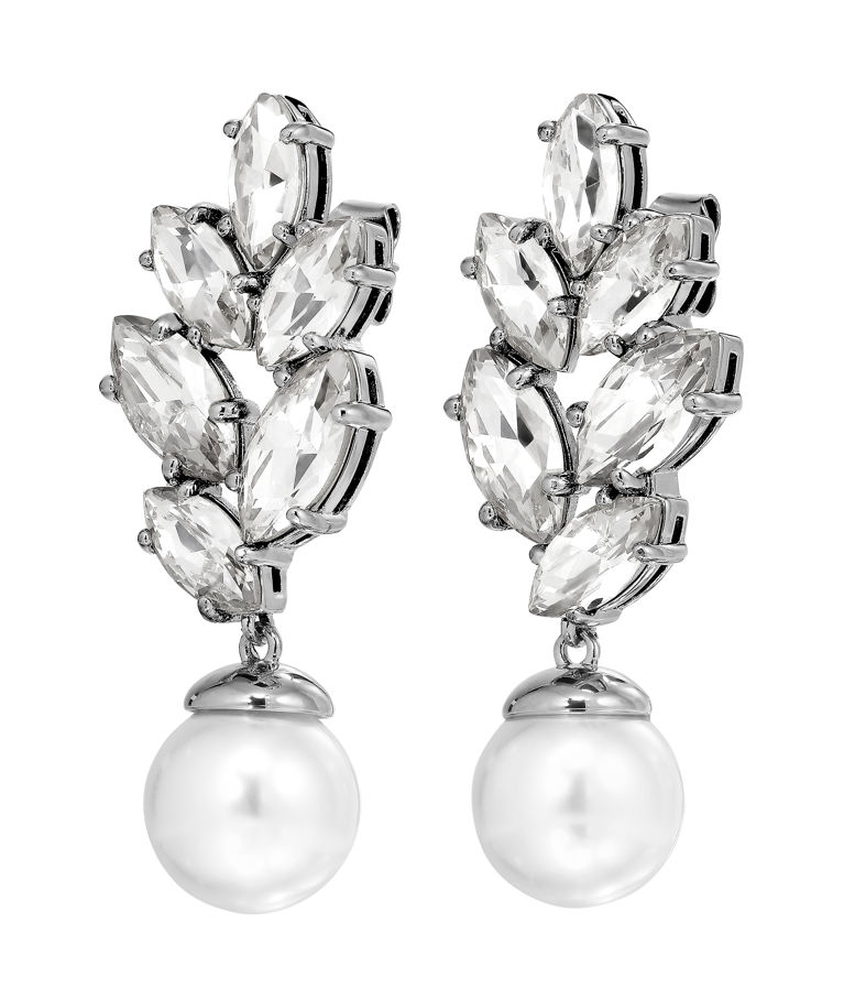 Mässingsörhänge Balete Crystal White Pearl