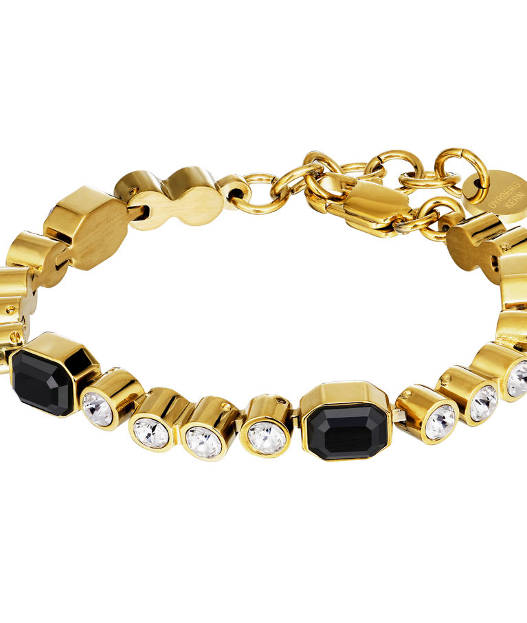Stålarmband Grivna Black Crystal Gold