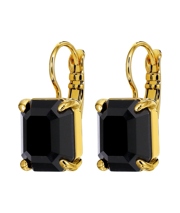 Mässingsörhänge Segin Black Gold