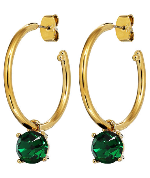 Mässingsörhänge Diega Green Gold