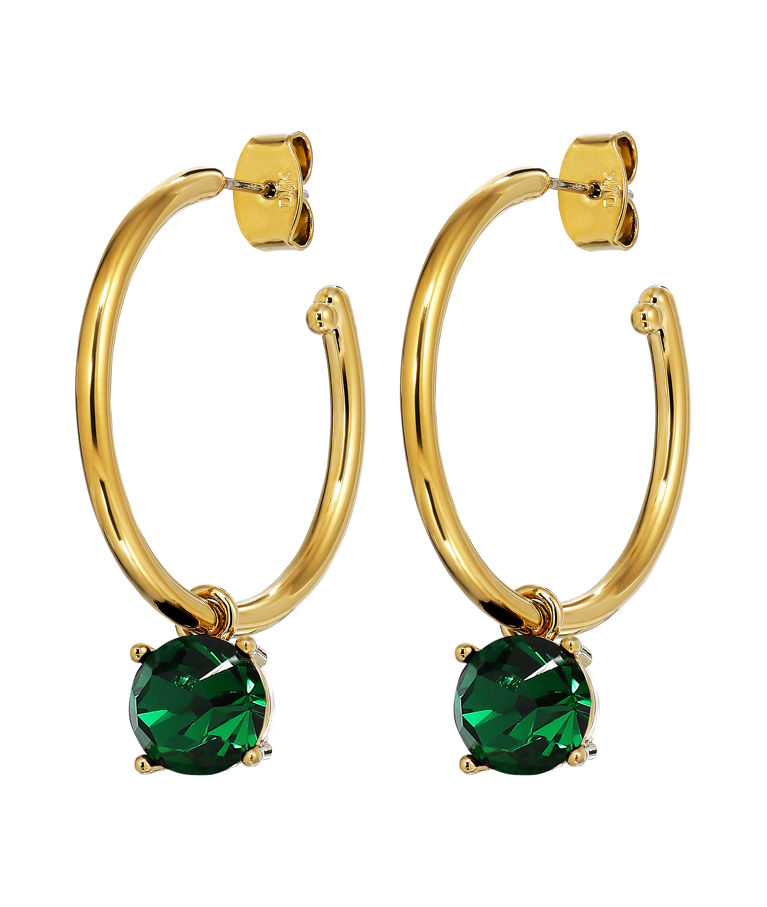 Mässingsörhänge Diega Green Gold