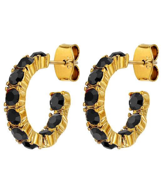 Mässingsörhänge Raquel Black Gold