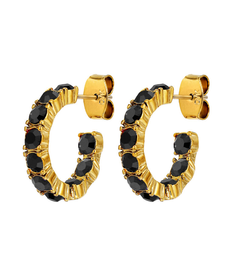 Mässingsörhänge Raquel Black Gold