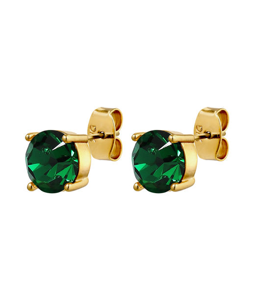 Mässingsörhänge Daze Green Gold