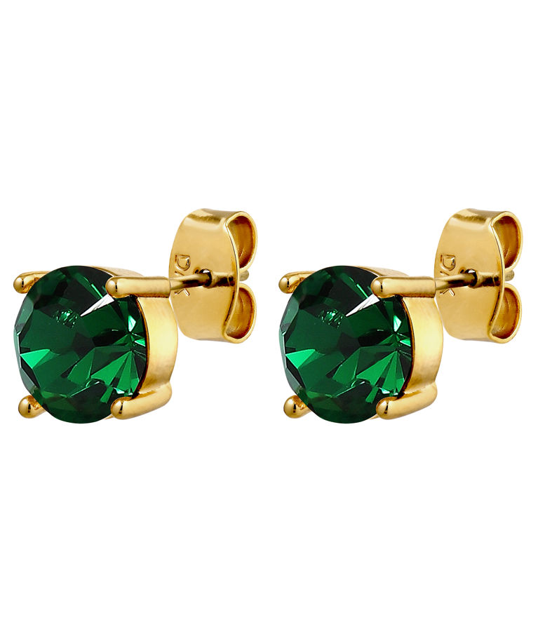 Mässingsörhänge Daze Green Gold