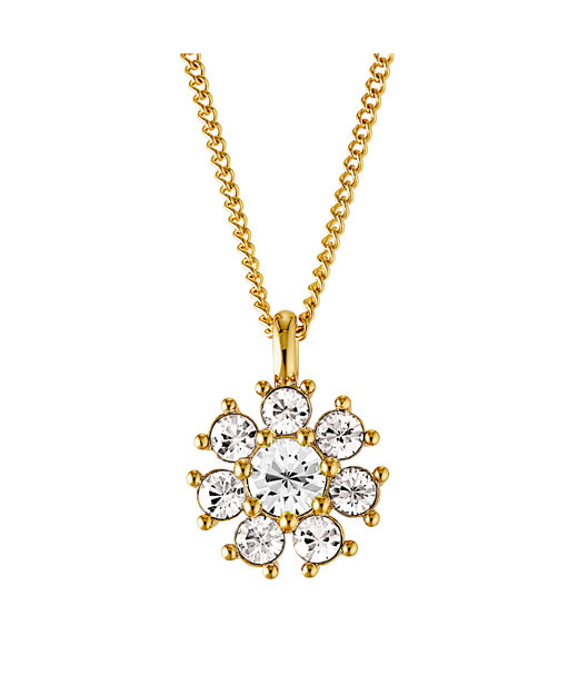 Stålhalsband Delise Crystal Gold