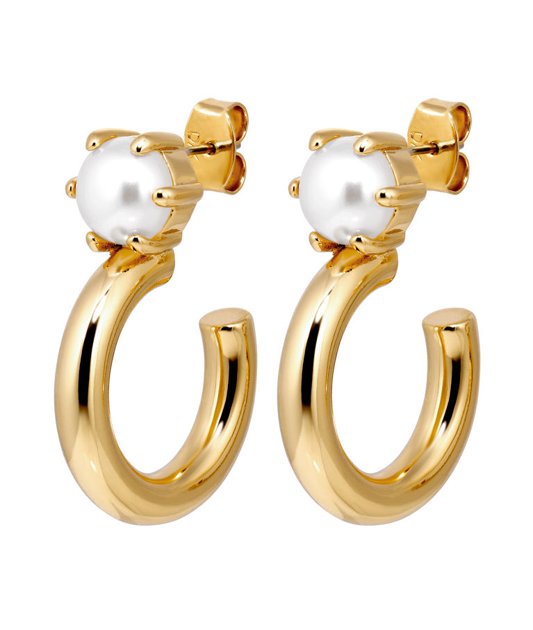 Mässingsörhänge QUINTE SG WHITE PEARL