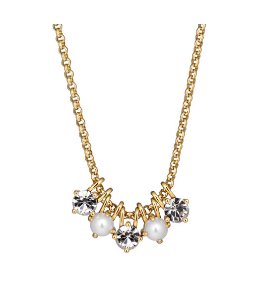 Mässingshalsband PHILA SG CRYSTAL / WHITE PEARL