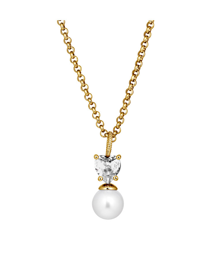 Mässingshalsband COLUME SG CRYSTAL / WHITE PEARL