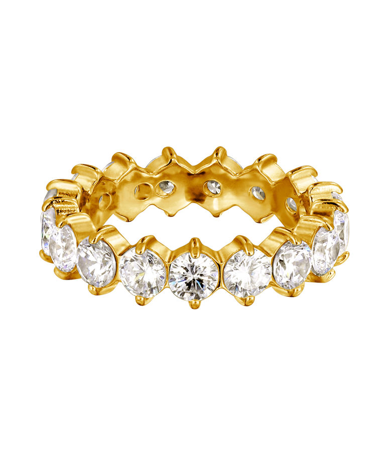 Mässingring Mamba Crystal Size III Gold