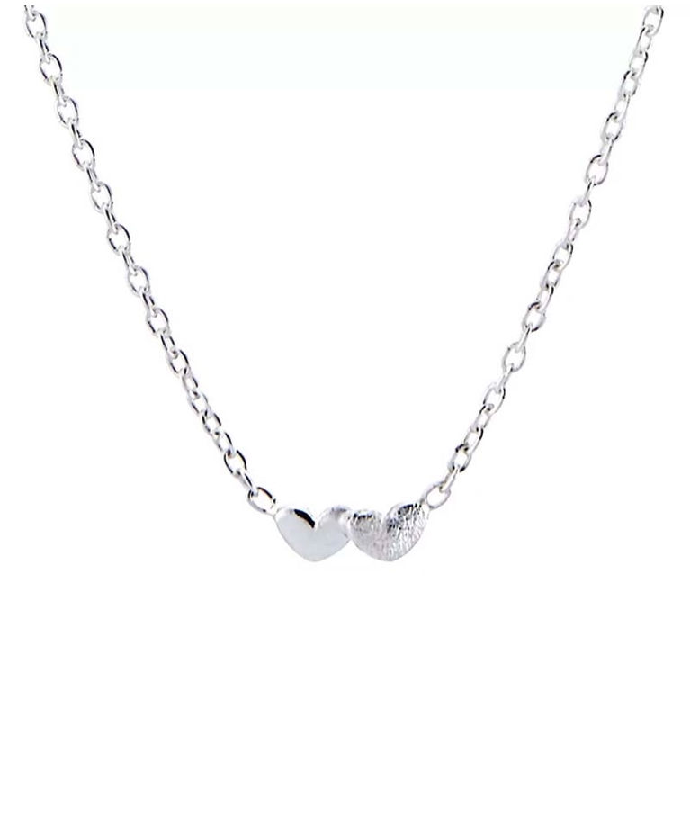 Silverhalsband Loving Heart Double