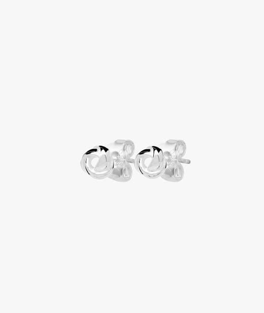 Silverörhänge Le Knot Flat Drops Studs