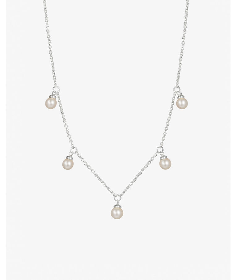Silverhalsband Petite Pearl single full necklace