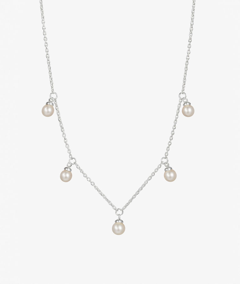 Silverhalsband Petite Pearl single full necklace