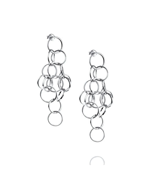 Silverörhänge Messy Rings Long