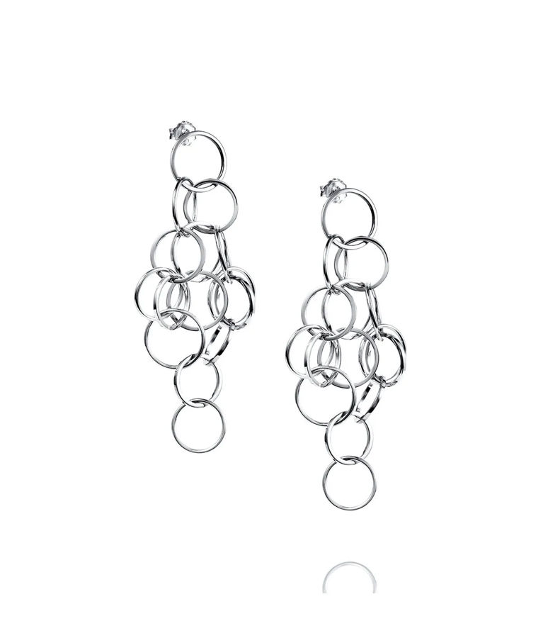 Silverörhänge Messy Rings Long