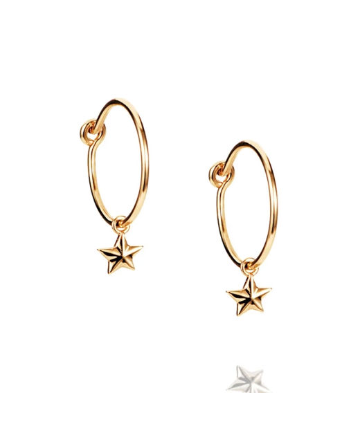 18k örhänge Micro Catch A Falling Star Hoops