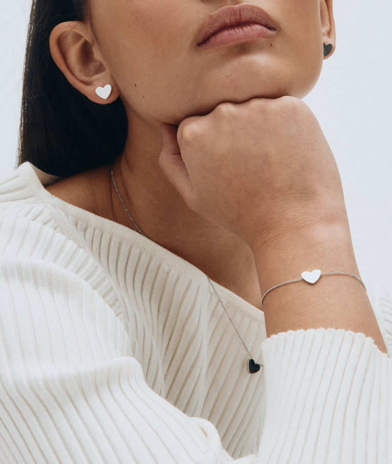 Stålörhänge Pure Heart studs CC