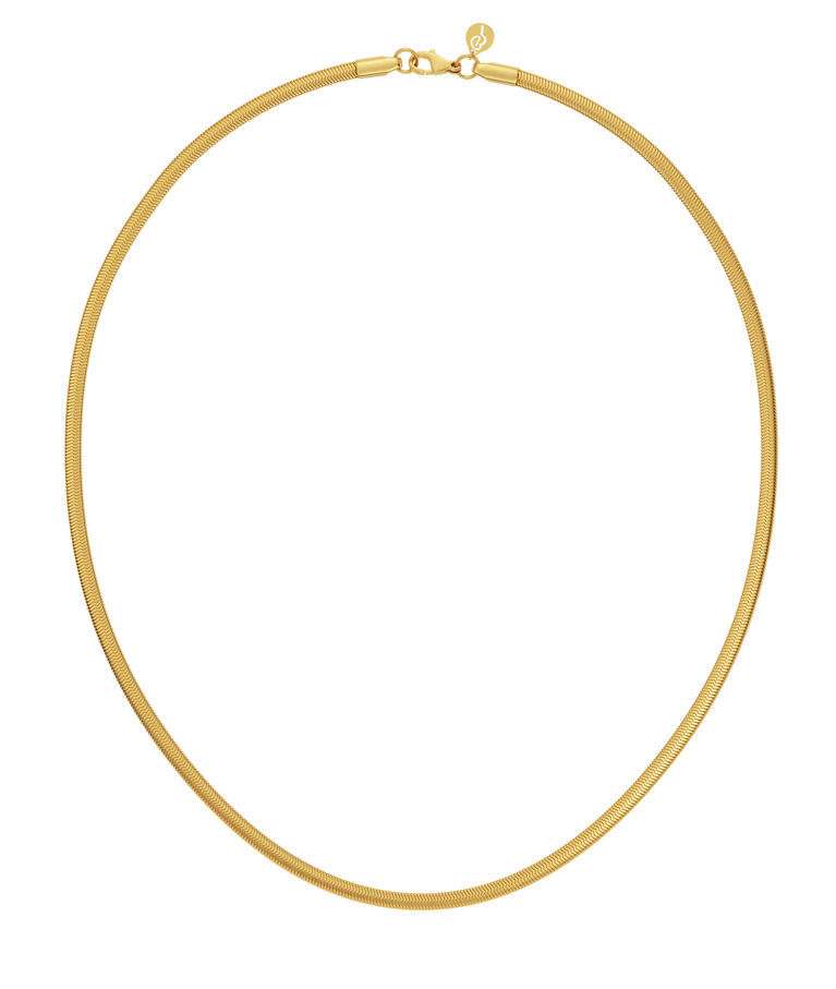 Stålhalsband Herringbone 40 cm gold CC