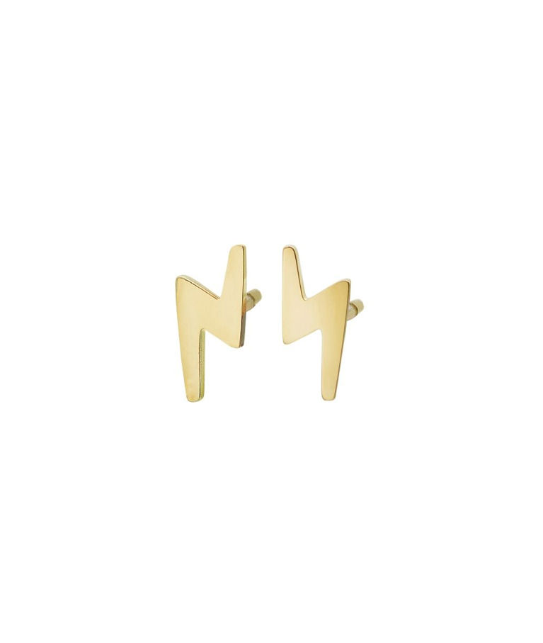 Stålörhänge Lightning studs gold