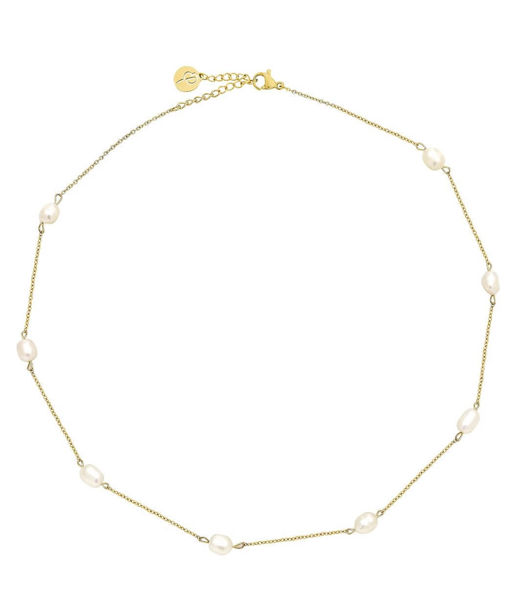 Stålhalsband Perla Multi gold SU20