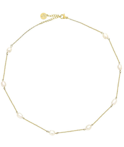 Stålhalsband Perla Multi gold SU20