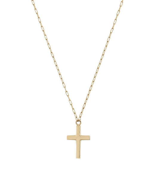 Stålhalsband Spirit Cross gold SU21