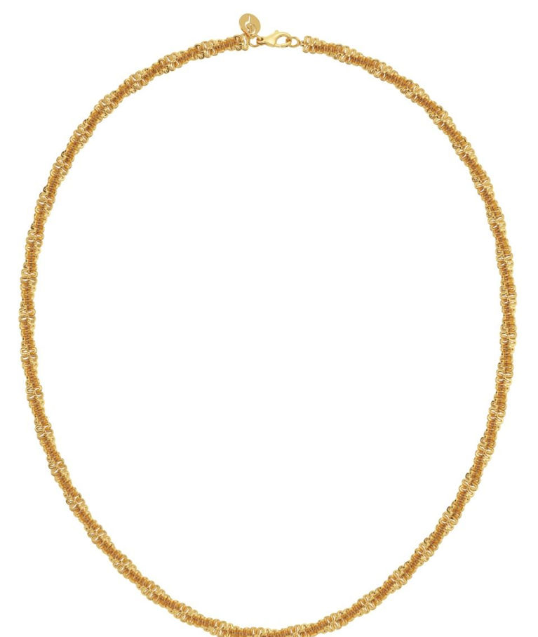 Stålhalsband Tinsel 45cm gold.