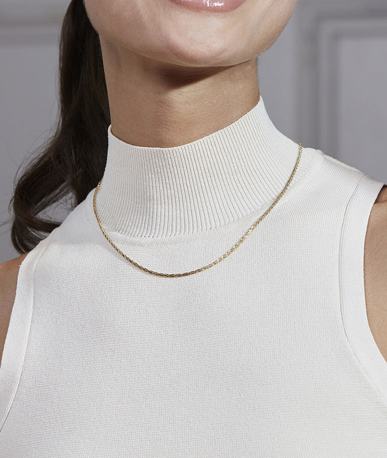 Stålhalsband Tinsel Thin gold