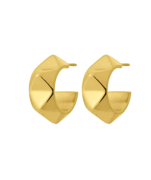 Stålörhänge Peak Rivet Creol gold