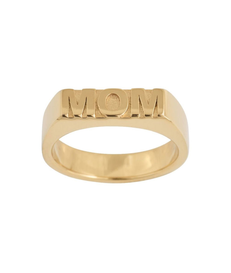 Stålring Signet Mom gold SIZE XS