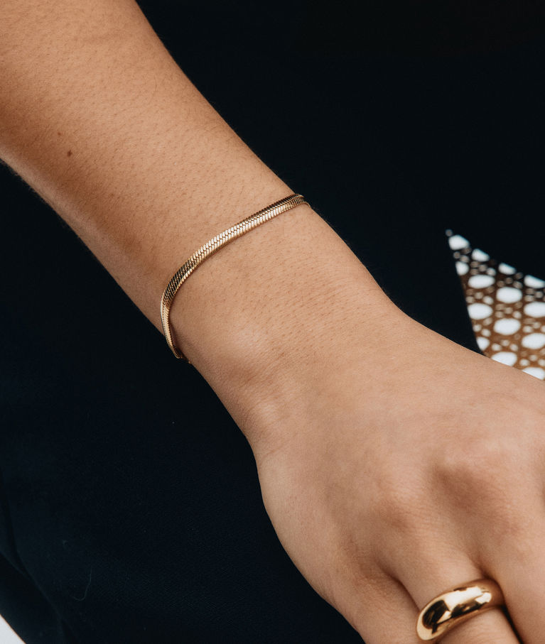 Stålarmband Herringbone gold