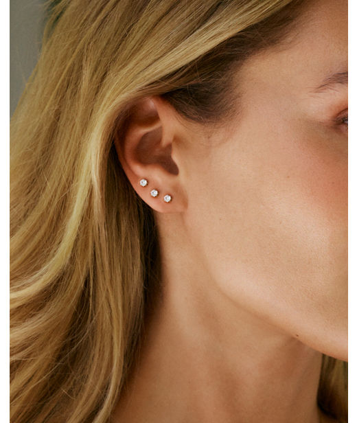 Stålörhänge One Studs Crown Mini gold AU23
