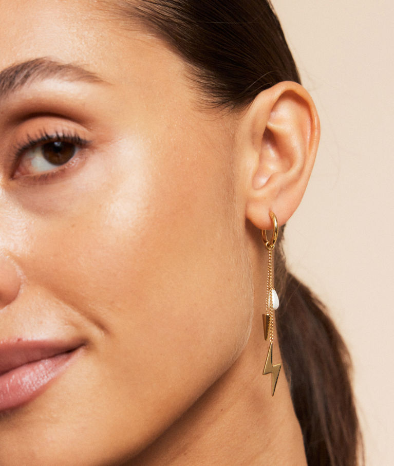 Stålörhänge Peak Hoops Multi gold
