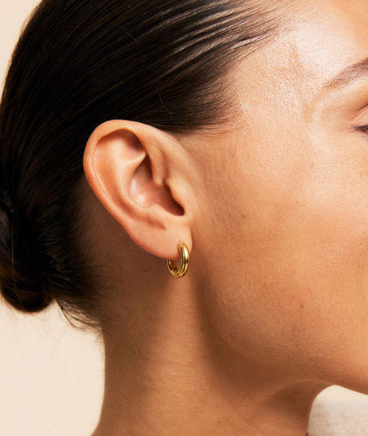 Stålörhänge Chunky Hoops gold