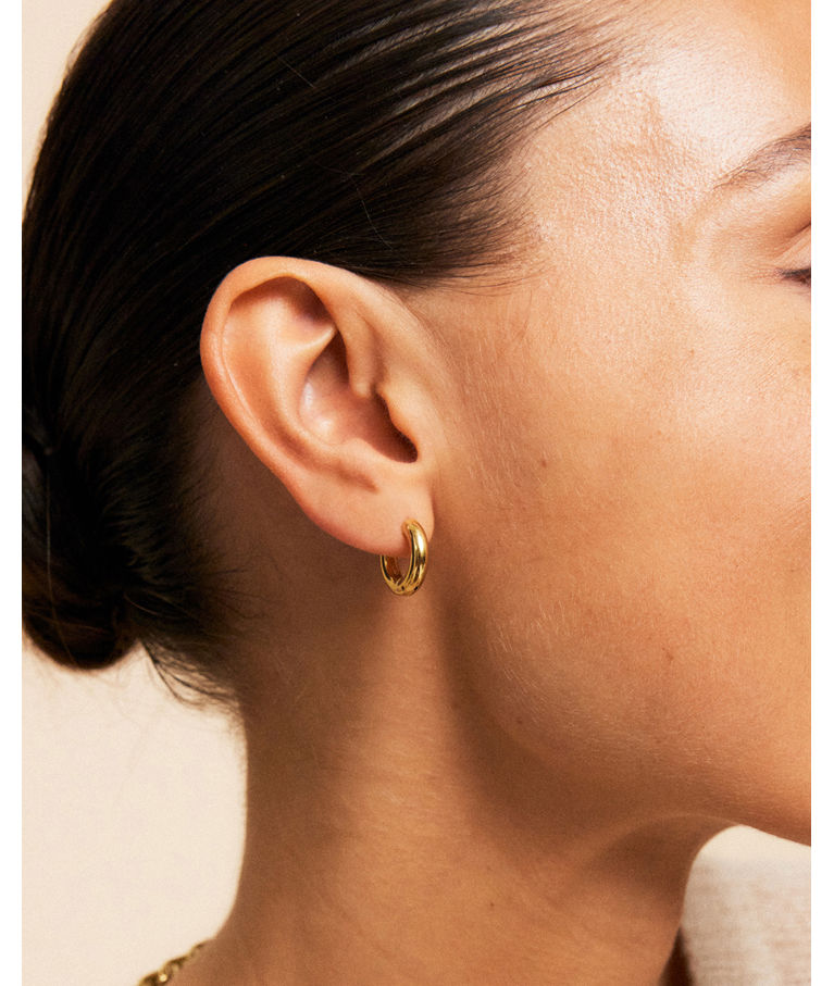 Stålörhänge Chunky Hoops gold