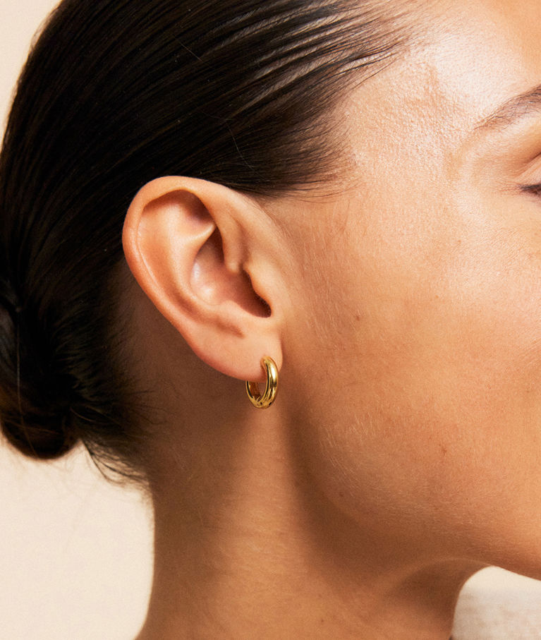 Stålörhänge Chunky Hoops gold