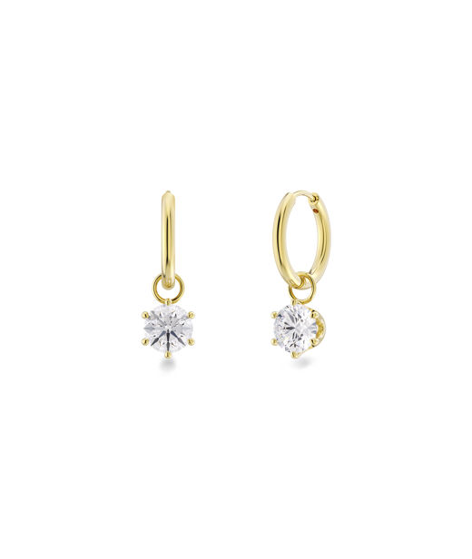 Stålörhänge Crown Hoops gold