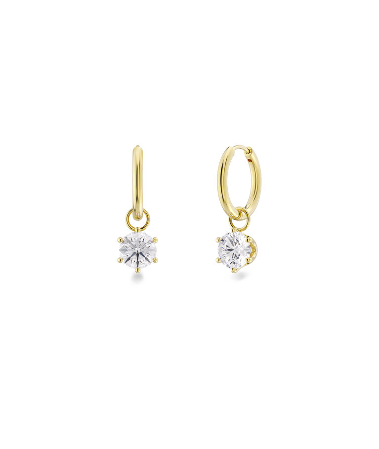 Stålörhänge Crown Hoops gold