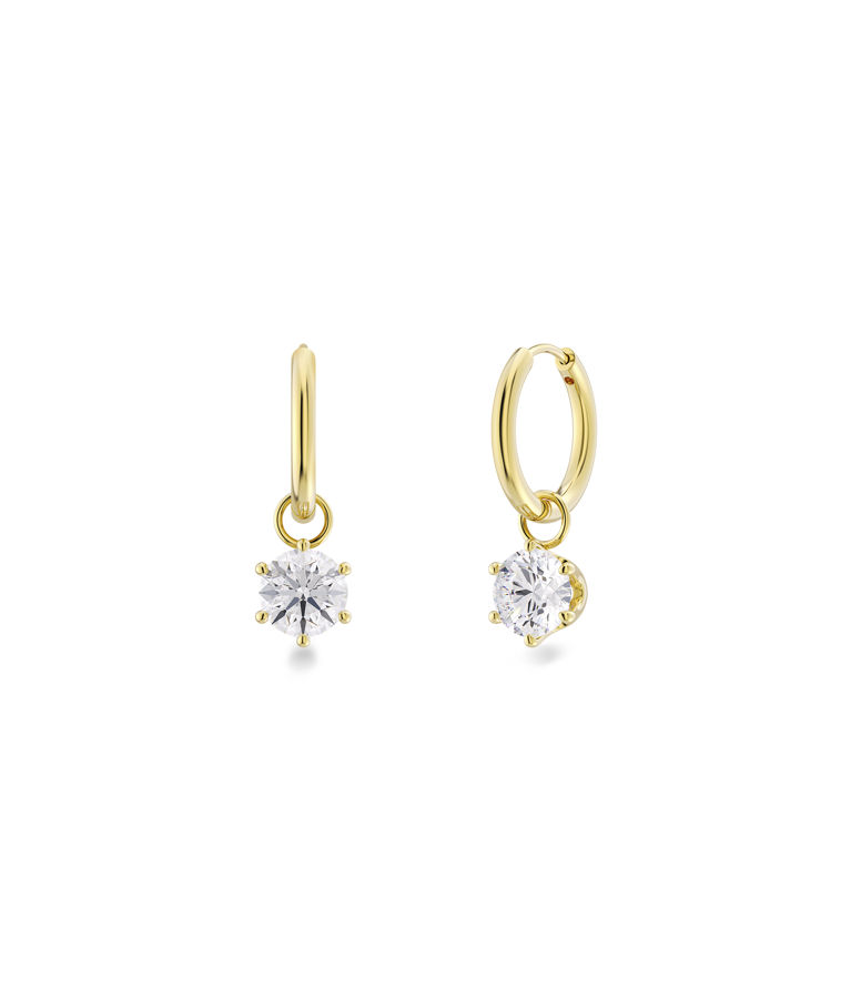 Stålörhänge Crown Hoops gold