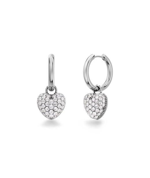 Silverörhängen Heart Hoops Sparkle
