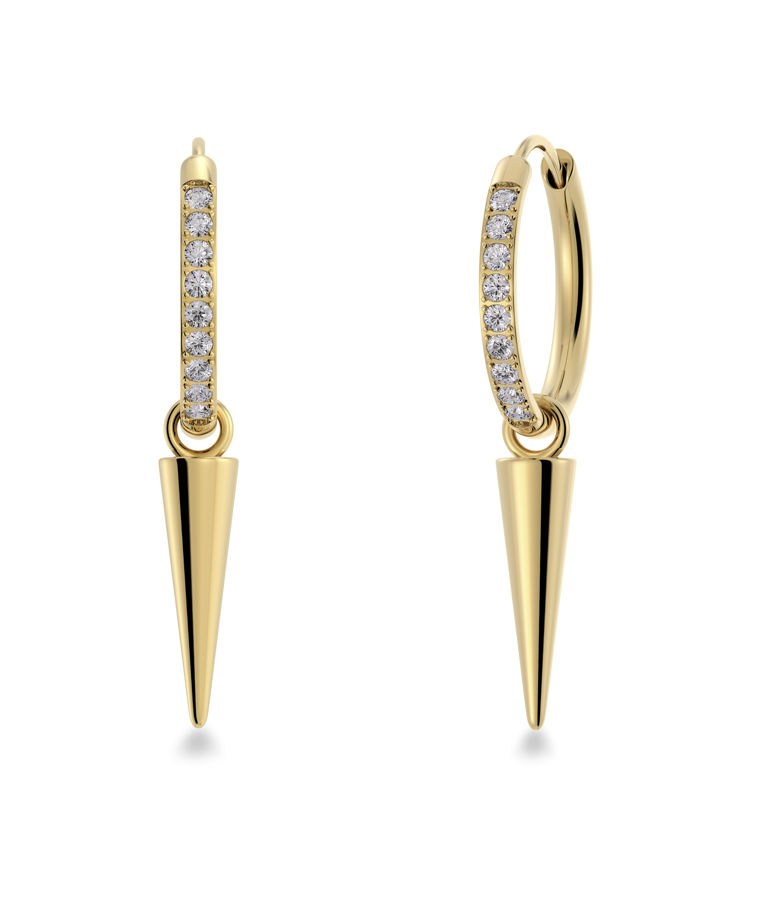 Stålörhängen Peak Hoops Sparkle gold