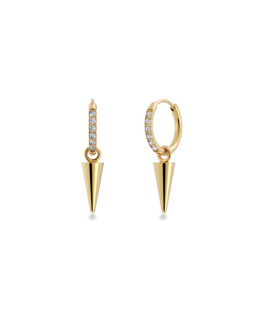 Stålörhängen Peak Hoops Mini Sparkle gold