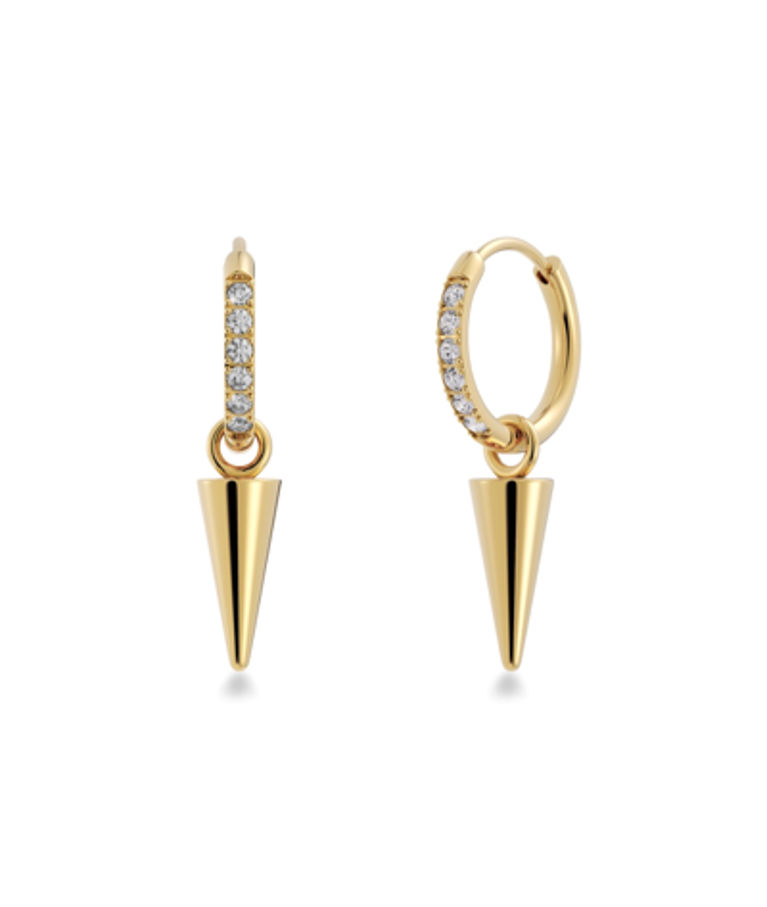 Stålörhängen Peak Hoops Mini Sparkle gold