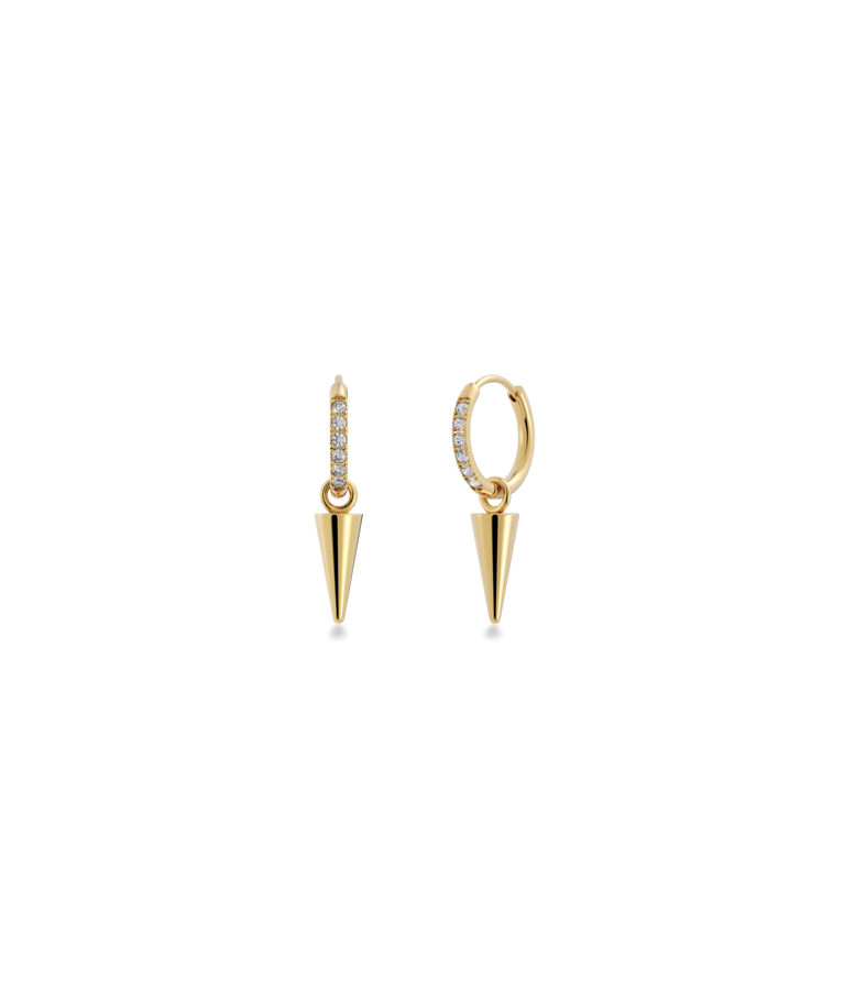 Stålörhängen Peak Hoops Mini Sparkle gold