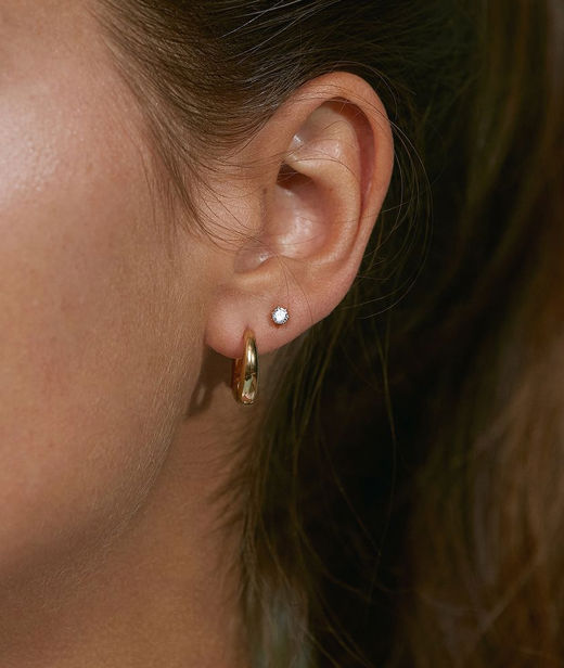Stålörhänge Crown Studs Mini gold