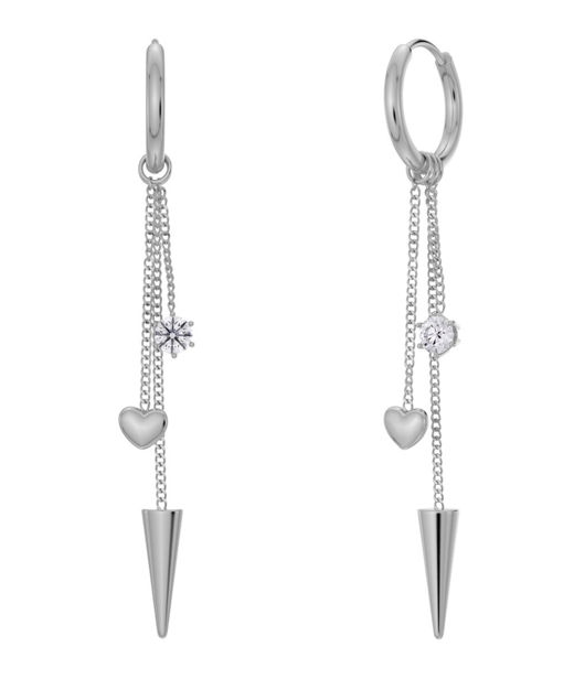 Stålörhänge Peak Hoops Multi Heart