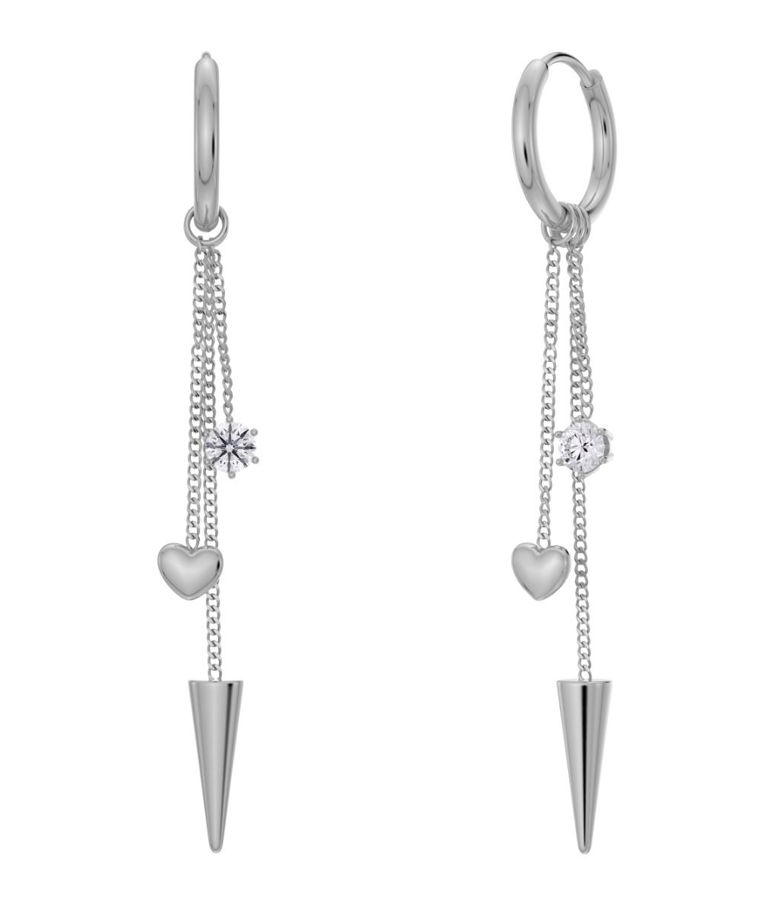 Stålörhänge Peak Hoops Multi Heart