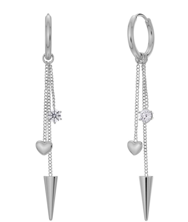 Stålörhänge Peak Hoops Multi Heart