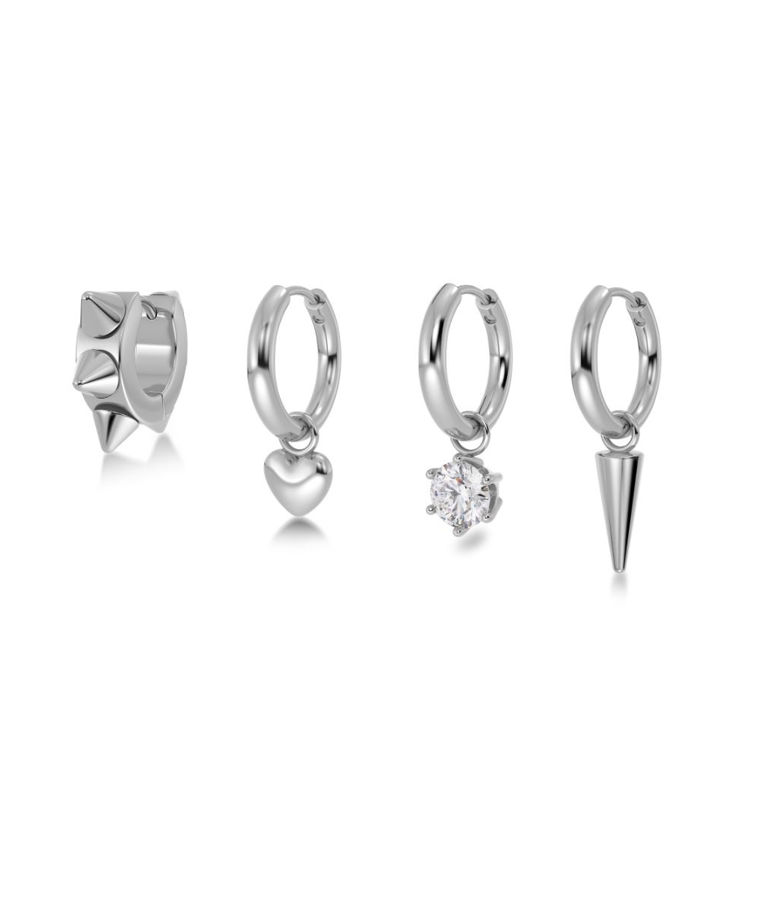 Stålörhänge Peak Hoops One Heart